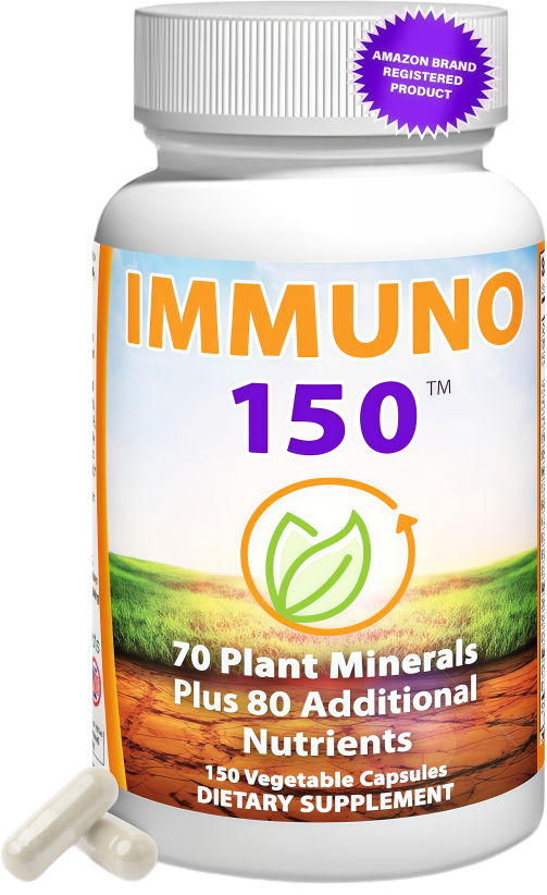 Immuno 150, Immune Support Supplement, Packed with 70 Plant Minerals, 13 Essential Vitamins and 68 Additional Nutrients-150 Vegetable Capsules- Immune Boost for All Age Groups
