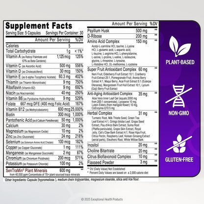Immuno 150, Immune Support Supplement, Packed with 70 Plant Minerals, 13 Essential Vitamins and 68 Additional Nutrients-150 Vegetable Capsules- Immune Boost for All Age Groups
